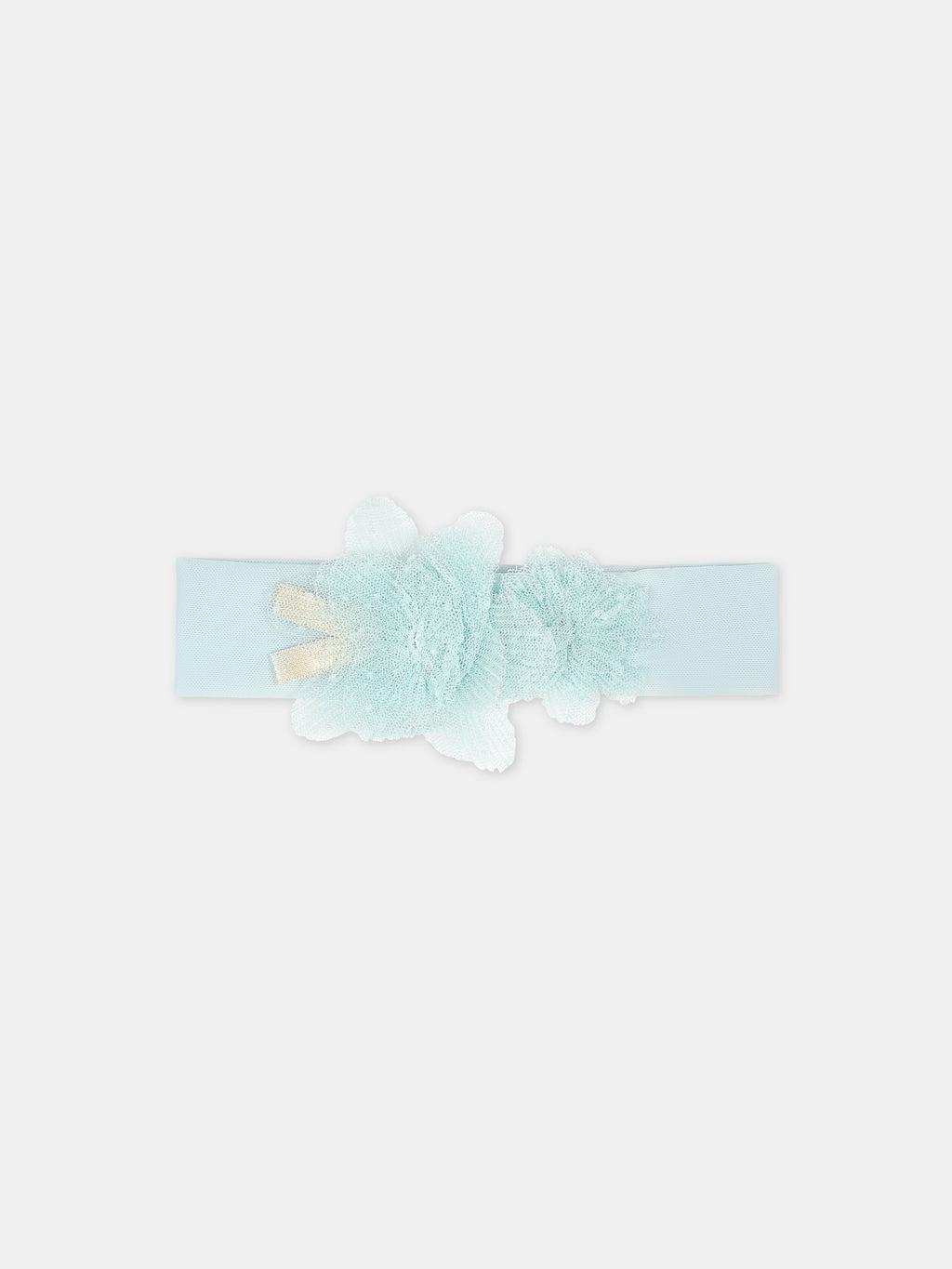 Bandeau cheveux vert pour bébé fille avec fleurs